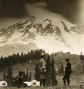 Tourists at Mount Rainier